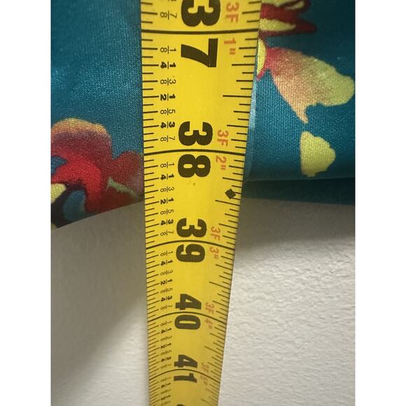 Calvin Klein Women's Floral Sheath Dress Size 6 Teal Multicolor Short Sleeve - Picture 3 of 8